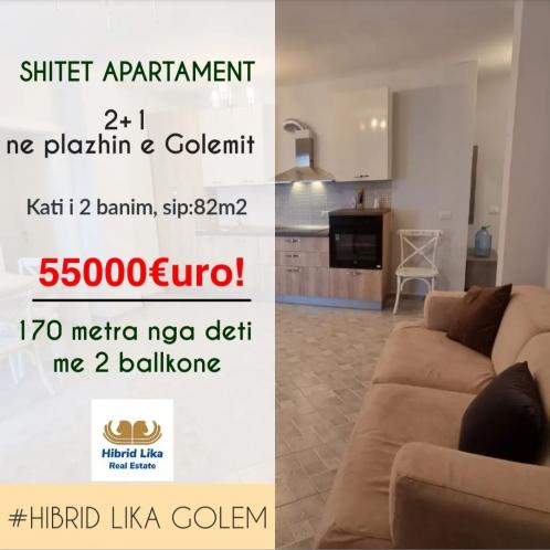 Shitet Apartament 2+1 ne Golem
